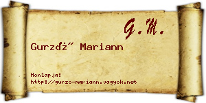 Gurzó Mariann névjegykártya