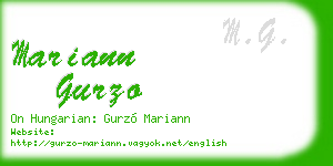 mariann gurzo business card